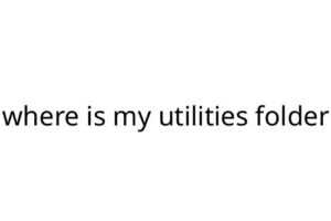 where is my utilities folder